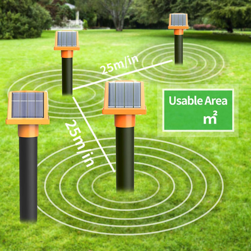 4 Piezas Repelente De Topos Con Energía Solar Estacas