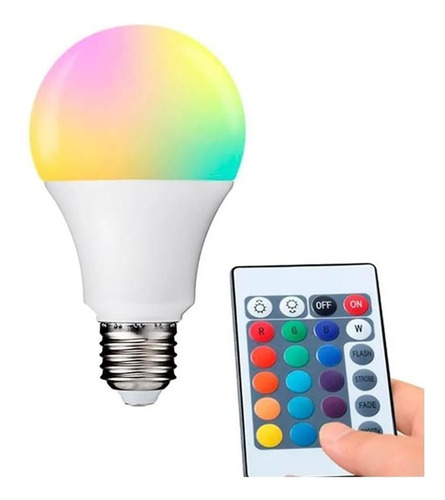 Lámpara Foco Led 10w Rgb 16 Colores Fiesta Control Remoto