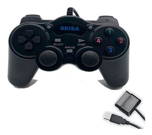Joystick Seisa Sj A703w Para Pc Ps2 Ps3 Inalámbrico