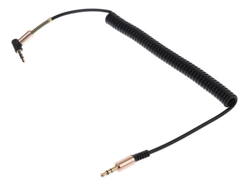 Cable Auxiliar Para Auriculares Enrollado De 3,5 Mm, Negro