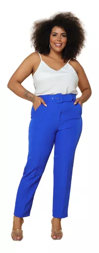 CALÇA PLUS SIZE ALFAIATARIA WIDE LEG LILÁS - Oia Moda Plus Size