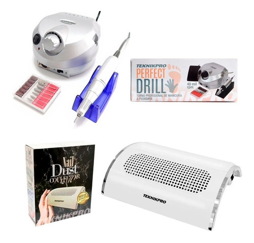 Imagen 1 de 5 de Teknikpro Nail Dust Extractor Polvo + Perfect Drill Torno