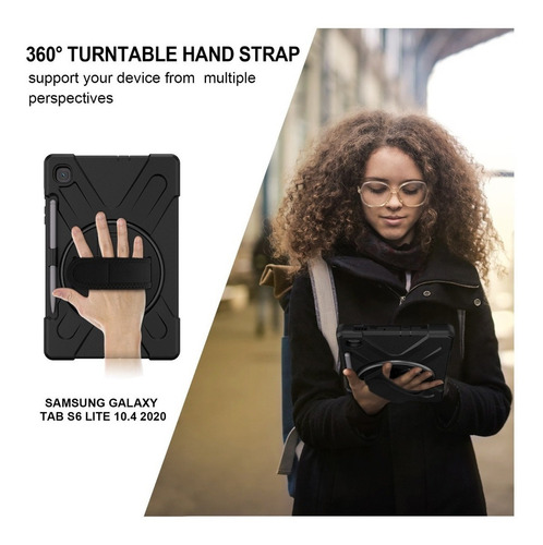 Teknet Funda Correa Samsung Galaxy Tab S6 Lite P610 615 Rudo Color Negro