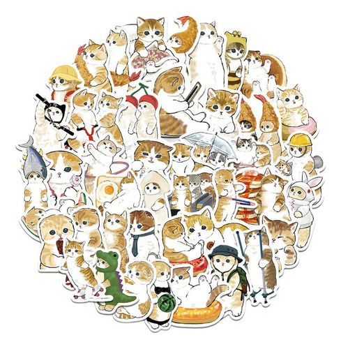 64 Unidades De Adesivos Infantis, Copo Impermeável Para Gato