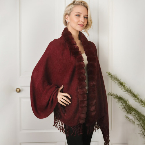 Capa Chal De Mujer De Invierno, Chaqueta De Punto De Moda