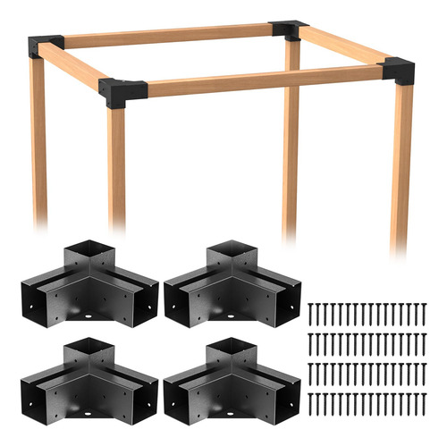 Soportes Para Pérgola, Kit De 4 Piezas De Ángulo Recto