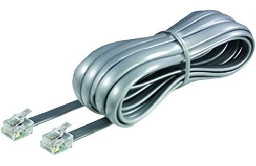Cable De Telefono 20 Metros Rj11 Conectores 