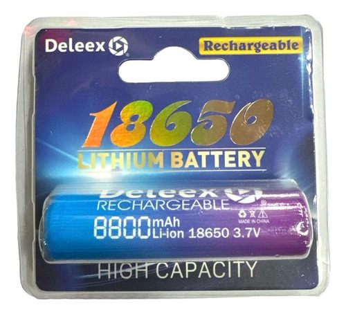 Pila Bateria Recargable 18650 Deleex 3.7v 8800mah Con Teton