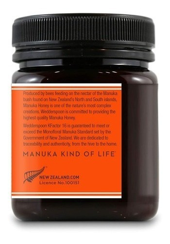 Mel Manuka Wedderspoon 250grs Unpasteurized New Zealand