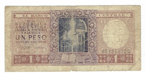 Billete De Argentina, 1 Peso, 1947.  Jp