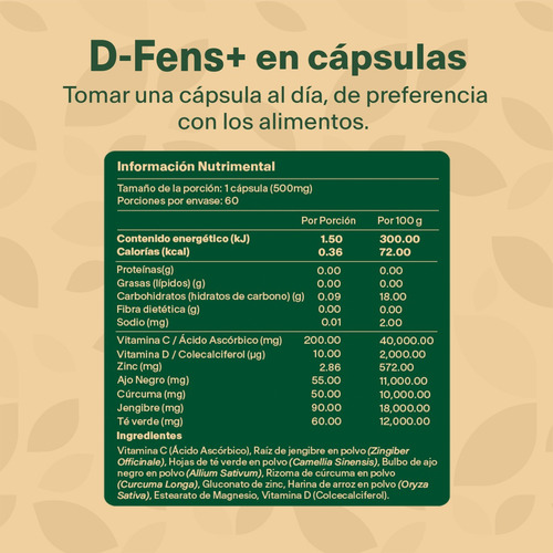Multivitaminico Vitamina C, Vit D, Ajo, Jengibre 60 Caps Sabor Sin sabor