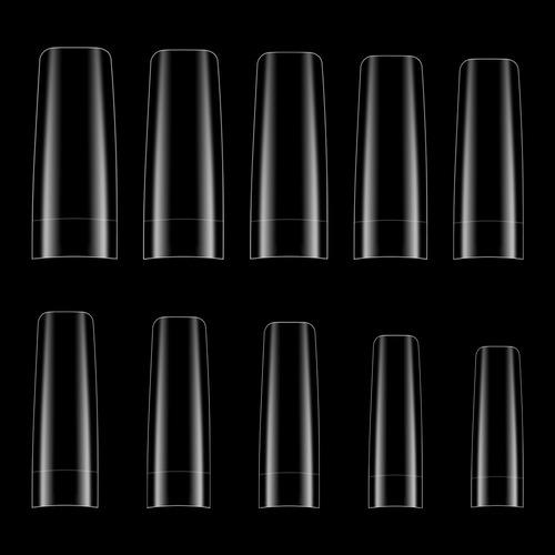500 Puntas De Uñas Artificiales Acrílicas, 10 Tamaños De Uña