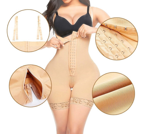 Fajas Colombianas Body Shaper Cremallera Open Bust Body