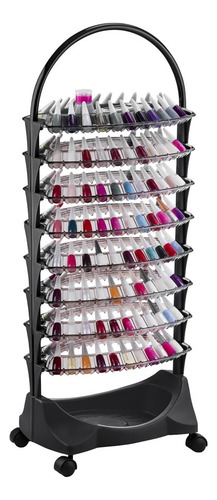 Carrinho Manicure Esmaltes Smaltbell 8 Bandejas Preto Dompel