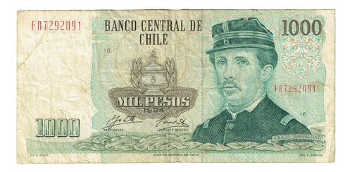 Billete De Chile 1000 Pesos Año 1994 Zahler - Carrasco