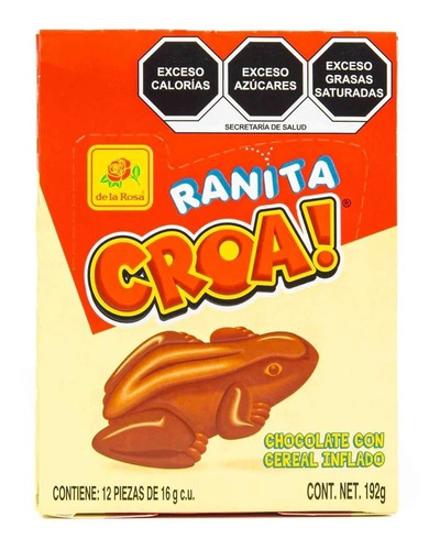 De La Rosa Ranita Croa Chocolate Cn Cereal Inflado 12pz 192g