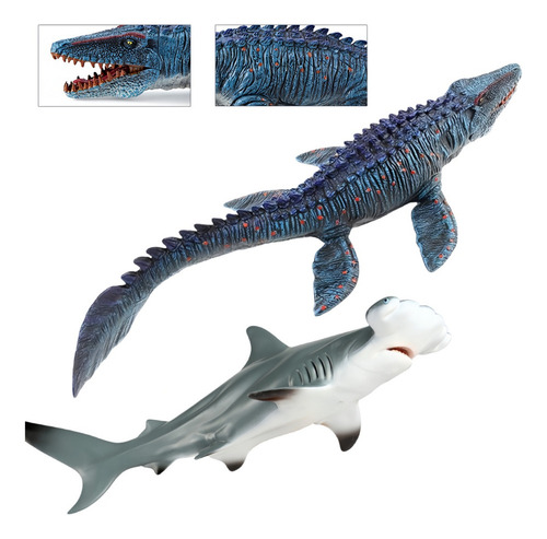 / Modelo De Juguete Simulado De Dinosaurio Y Tiburón, 2
