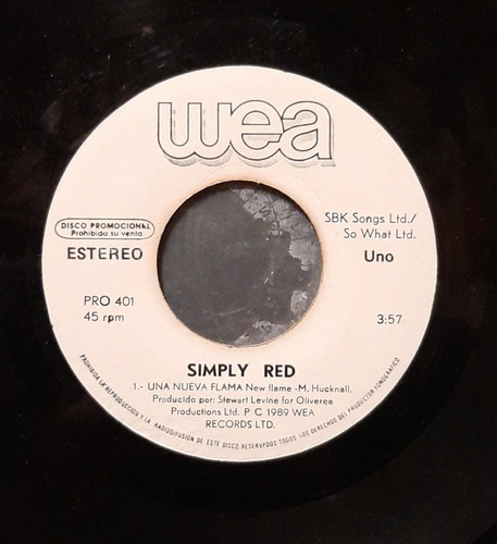 Simply Red - Una Nueva Flama (new Flame) Vinyl Ep 45 Rpm 