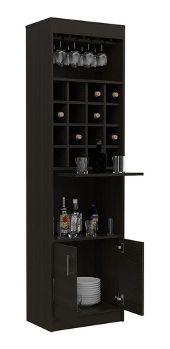 Mueble Bar Armable Kava Chocolate Diseño Juvenil Excelsior