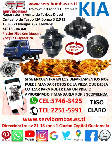 Imagen 5 de 6 de Venta De Turbo Kia Bongo 3 2.9 J3 Tf035 Guatemala