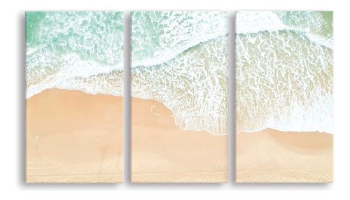 Cuadro Triptico Playa Mar Decorativo 120x70 Cm 