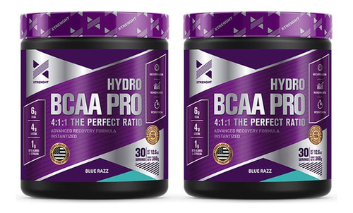 Hydro Bcaa Pro Xtrenght 360 Grs X Pack 2 Un Sabor Blue Razz