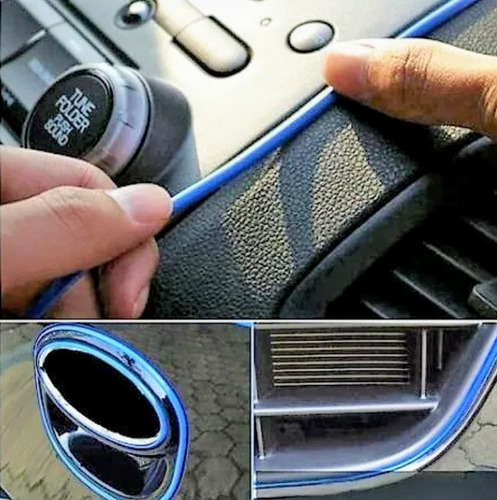 Moldura A Presión Autos Tuning Universal X 4 Metros [azul]