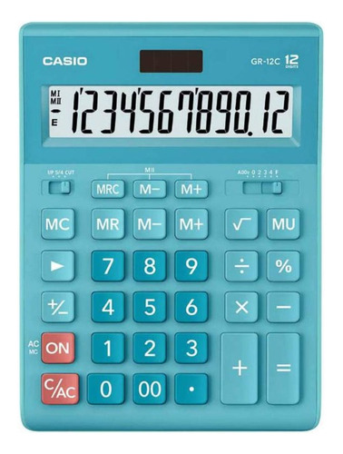 Calculadora Casio Gr12c-lb Tipo Grande Solar Somos Tienda 