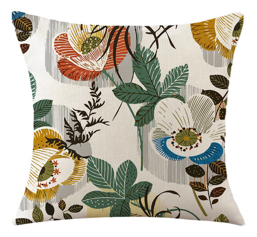 4 Juegos De Fundas De Cojín, Estampado Vegetal, 45 X 45 Cm