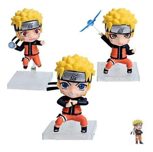 Figuras De Naruto X 3 Pcs (9cm X 10cm, Multicolor)