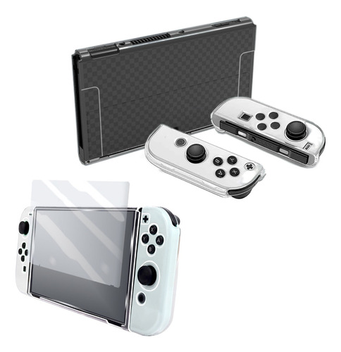 Capa De Silicone + Película Tela Para Nintendo Switch Oled