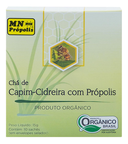 Kit 3 Chá Capim Cidreira/própolis Orgânico 10 Sach Mn Food