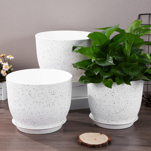 2025 Macetas De Interior For Plantas, Imitación Granito, 3