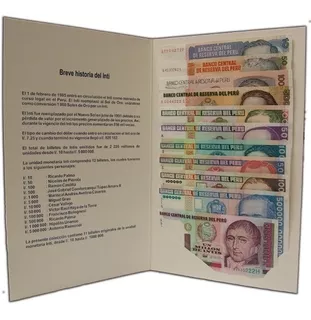 Coleccion 11 Billetes Peru Inti 10 A 1,000,000 Con Carpeta