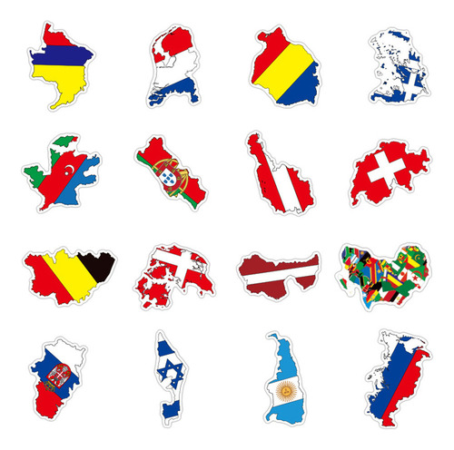 X Pegatinas De País, Pegatinas Con Banderas, Apliques, 100