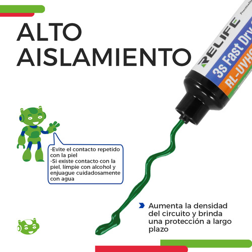 Máscara Antisoldante Uv Color Verde Slim Company Compatible Con Luz Ultravioleta Para Reparar Placas Pcb Aislante Precisa Y Segura Ideal Para Técnicos En Electrónica Y Reparaciones Finas