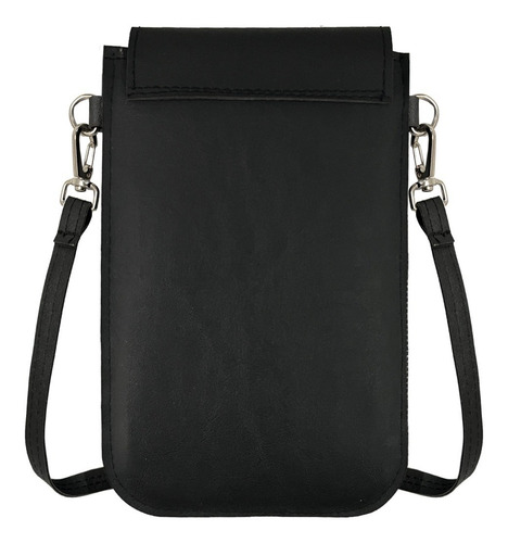 Imagen 3 de 8 de Cartera Porta Celular Bandolera Morral Tarjetas Eco Cuero Pu