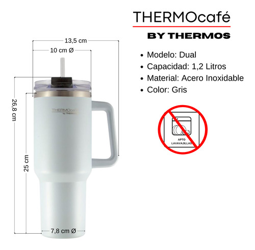 Vaso Térmico Quencher Dual 1.2 Litros Ac Inox Tapa | Thermos Celeste