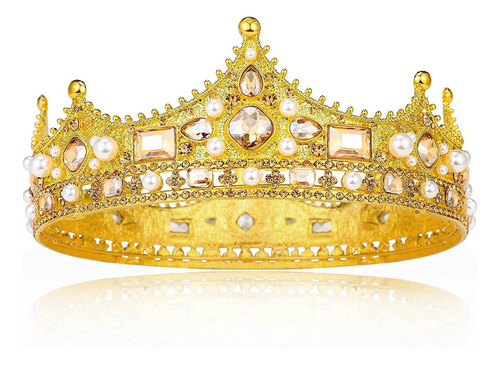 Goldreycrown For Men, Prince Birthday Corona  For Men Boys