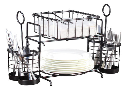 Giftburg Loop & Wire Buffet Caddy Organizador De Mesa, Serv.