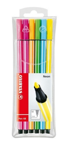 Marcador Stabilo Pen 68 Pack X6 Color Neon Cod2503