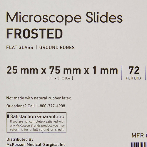 Portaobjetos Para Microscopio Mckesson Frosted, 25 Mm X 7 Mm