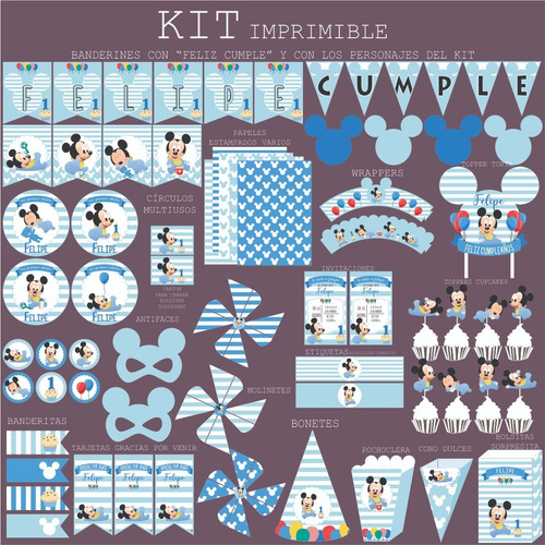 Kit Imprimible Baby Mickey Mouse