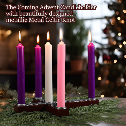 Candelador De Adviento De Navidad Corela De Madera Rústica
