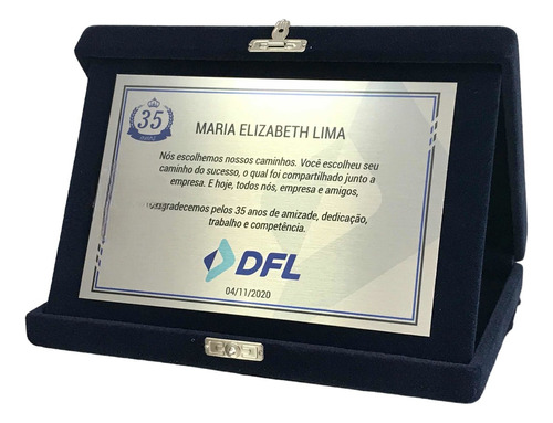 Placa De Homenagem Aço Escovad