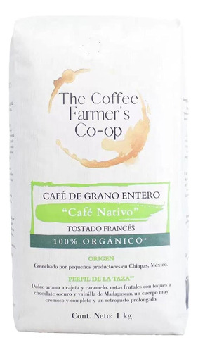 Café Orgánico Nativo En Grano The Coffee Farmers 1kg