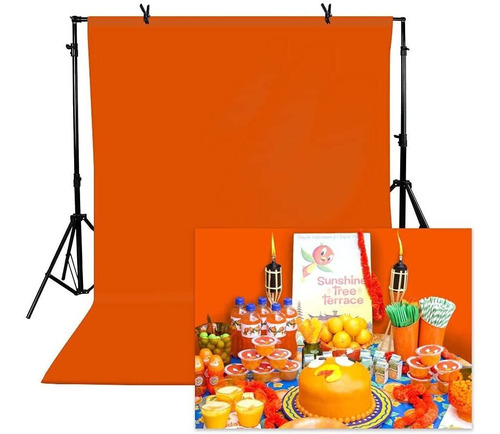 Fondo De Foto Naranja Para Fotografía 5x7ft Telón De ...