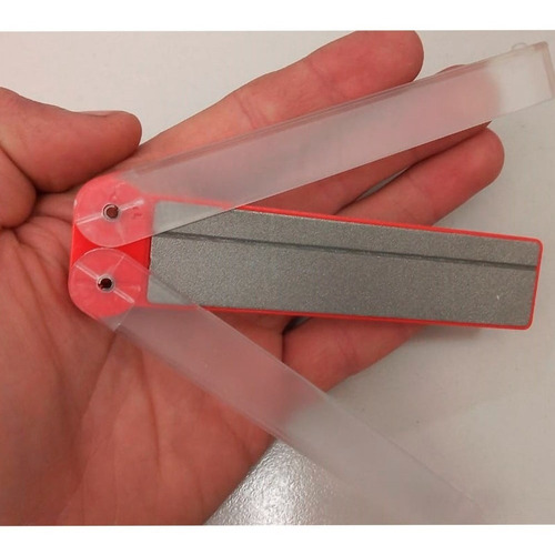 Piedra Afilar Doble Faz Mango Plegable De Bolsillo Compacta