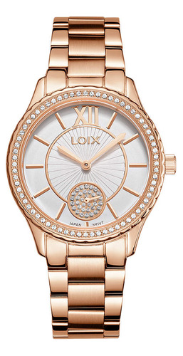 Reloj Loix Dama L1255-2 Oro Rosa Con Tablero Blanco