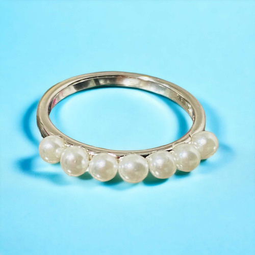 Anillo Compromiso Plata 925 Sin Fin Cintillo Perla Ecológica
